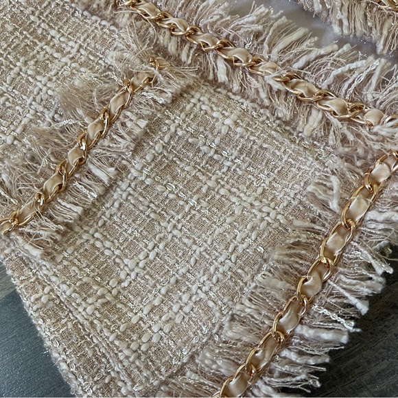 Boston Proper Tweed Blazer Jacket, Light Pink, Lined, Size 6 - Picture 3 of 6